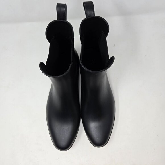 a new day Black Chelsea Ankle Rain Boots Size 11 With Elastic Gussets & Pull Tab - Picture 6 of 10